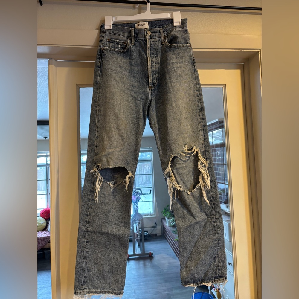 AGOLDE women’s size 25 distressed straight leg jeans